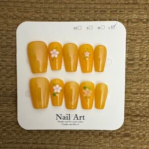 Yellow Floral Nail Art Set